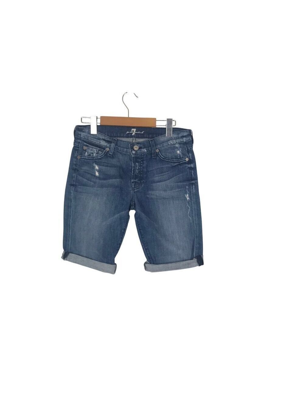 7 For All Mankind Denim Shorts Bermuda Style Size 25